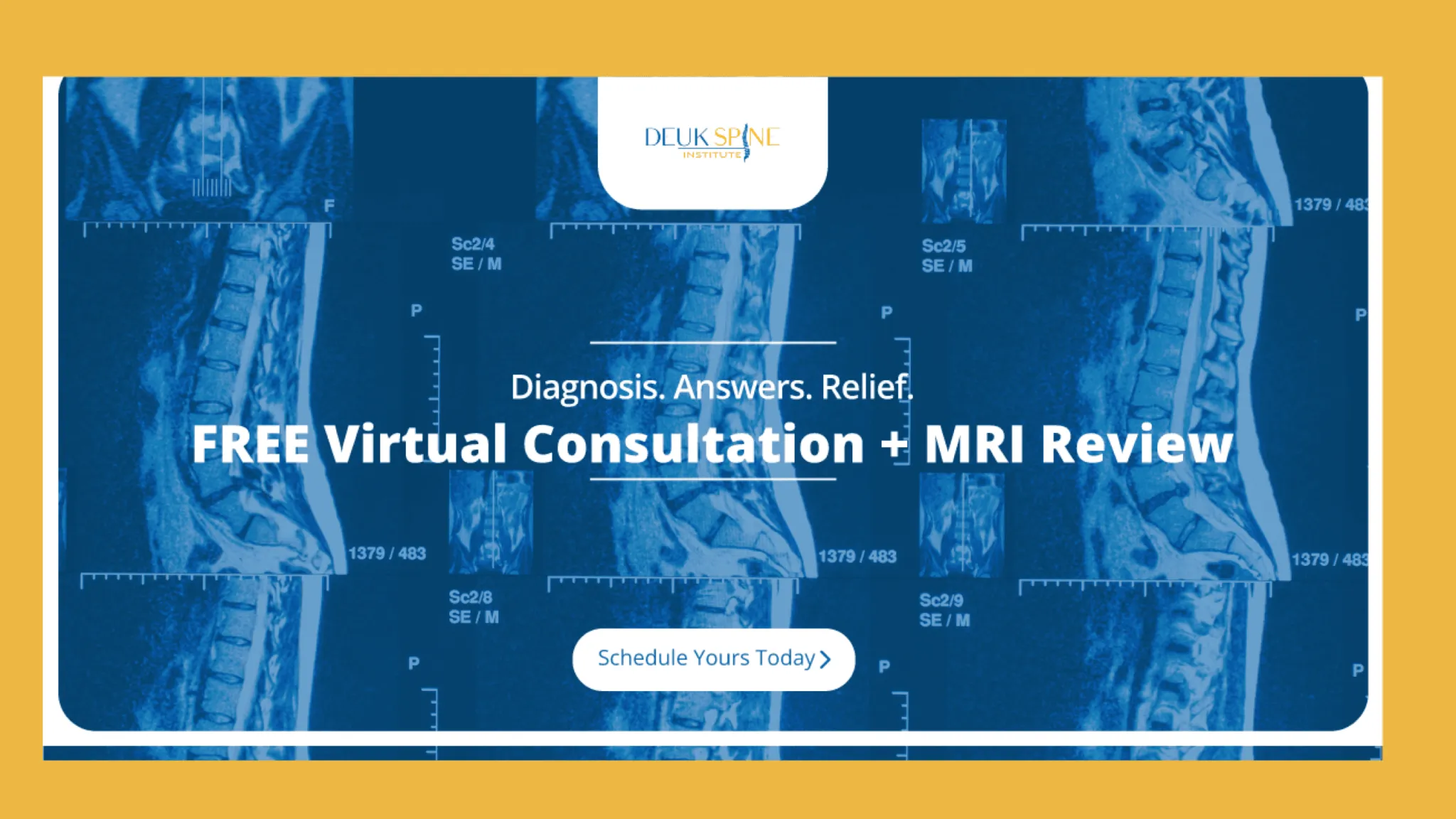 Free virtual consultation and MRI review clickable banner.