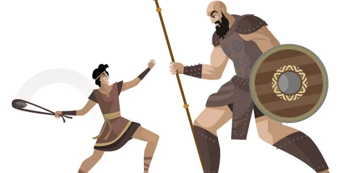 Illustration of David vs. Goliath